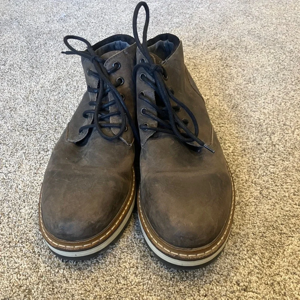 Bullboxer Mens Grey Leather Chukka Boots Size 11 EUR 44 Made in Portugal Hipster